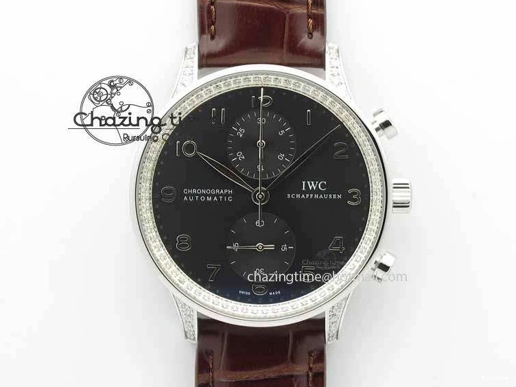 MIROTIME 0128 Unique Portuguese IW3714 Diam ZF V2 1:1 Best Edition Gray Dial On Brown Leather Strap A79350 (Slim Movement) 7250